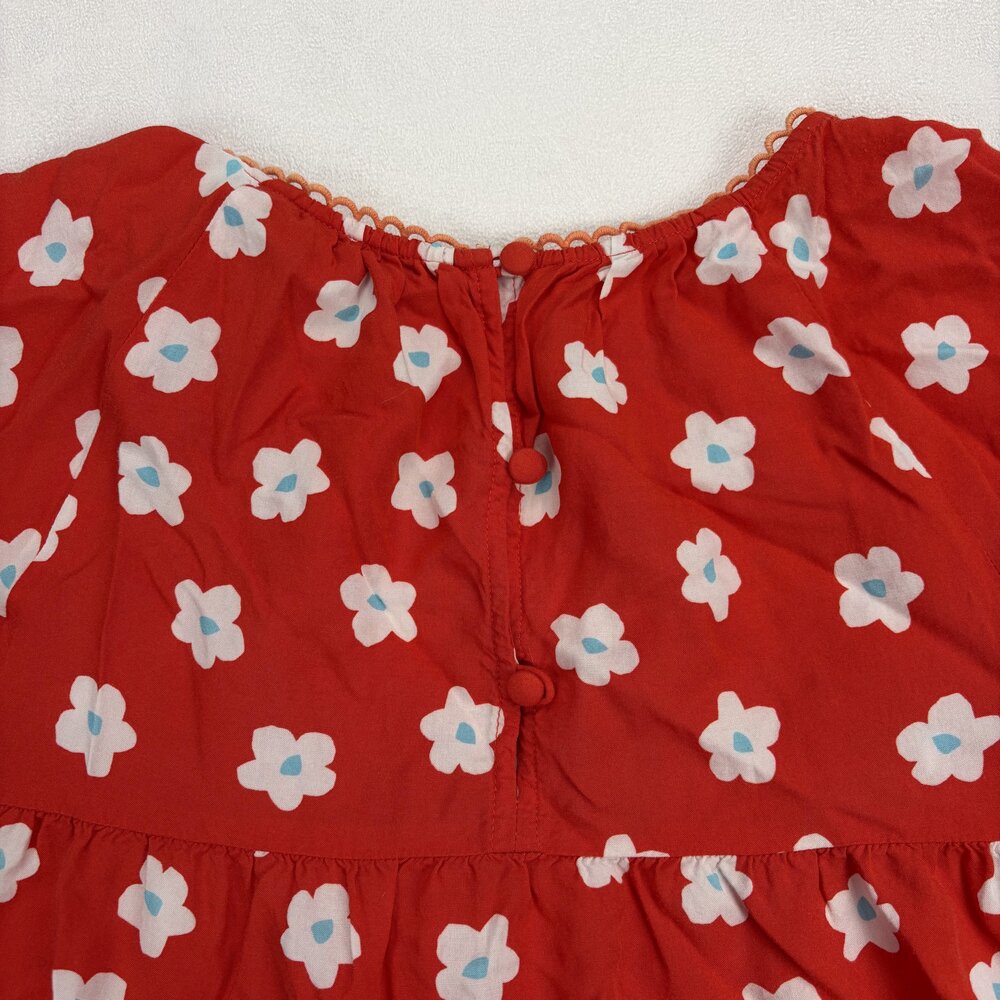 Crosby Red Floral‎ Tiered Babydoll Blouse Size M - Picture 8 of 11